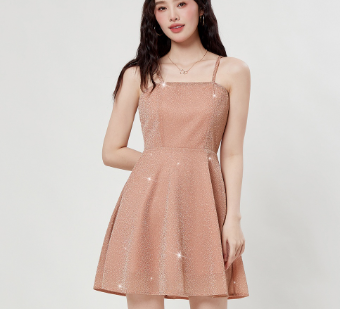 Lovito Women Slip Dress L33ED025 Champagne