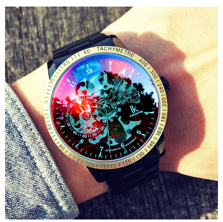 Men Watch Ik Colouring Top Brand Automatic Mechanical Skeleton Sport Watches Fashion Waterproof Discolored glass Stainless Steel Strap Watch 1
