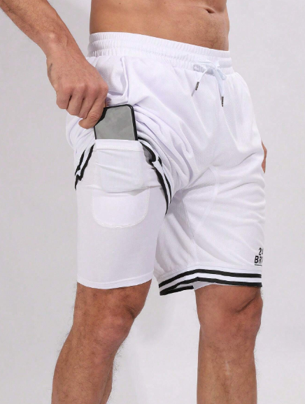 Men's Stylish Summer Gym Sports Shorts, White Shorts