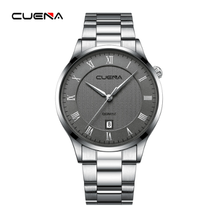 Men's Watches CUENA Original Brand Fashion Simple 40CM Dial Stainless Steel Quartz Analog Waterproof 6073 M1