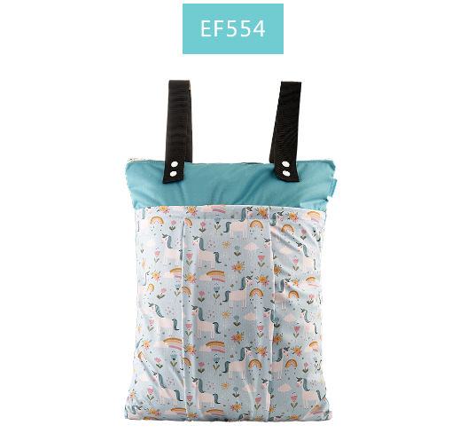 Happyflute Large Hanging Wetbag Waterproof Baby Cloth Diaper Nappy Bag Washable Dry And Wet Separation Mama Bag 55X40CM 10