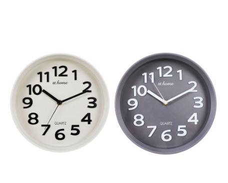 At Home Jackie Nordic Wall Clock 9.8’’ Inches Easy Read Number Analog Home, Office, Bedroom