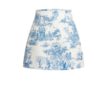 Lovito Boho Elegant Floral High Waist Split Pencil Mini Skirts for Women L45ED075  Blue White