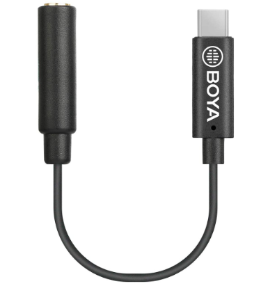 Boya BY-K6 3.5mm TRS Female to USB Type-C Male Audio Adapter for DJI OSMO® Pocket