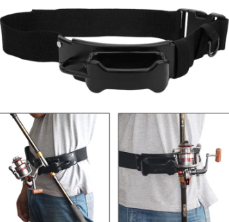 Support Stand up Equipment Fishing Rod Holder Belt with Hook for Fishing Men
