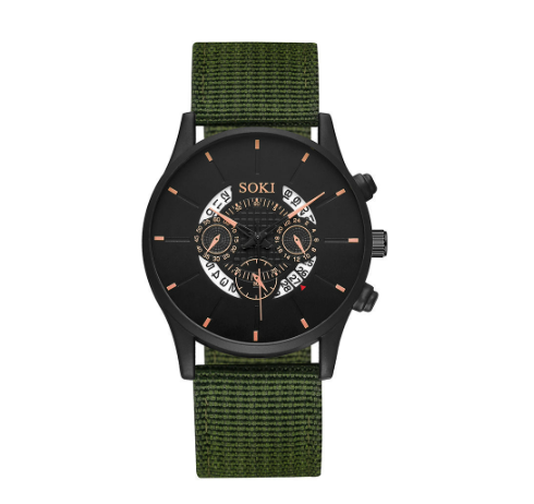 Fashion Canvas Strap Men's Watch Student Sports Quartz Watche M004