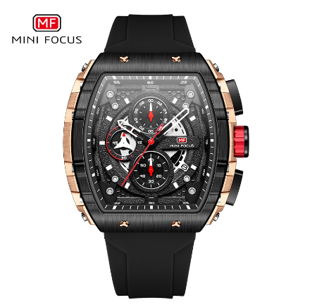 Mini Focus Fashion Barrel Quartz Watch For Men Luminous Waterproof Chronograph Calendar Military Outdoor Sports Luxury Watch GOLD BLACK
