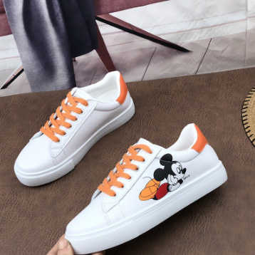 Disnep Mickey white shoes sneakers low cut women shoes (add 1 size)