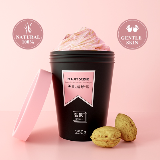 Ruoall Body Scrub Remove Dead Skin Deep Clean Whitening Skin Peach Extract 250ml