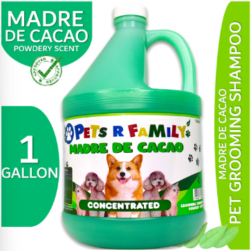Madre de Cacao Pet Shampoo Baby Powder Scent Pet Grooming 1 GALLON PETS R FAMILY- PETSHAMPOO GALLON
