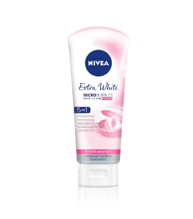 Nivea Face Cleanser Extra White 5-in-1 Deep Clean Whitening Face Scrub 100g
