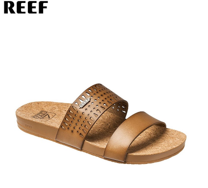 Reef Womens Cushion Vista Perf Flat Sandals Coffee
