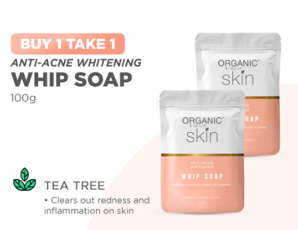Organic Skin Japan Antiacne Whitening Whip Soap (100g) Anti Acne Set of 2