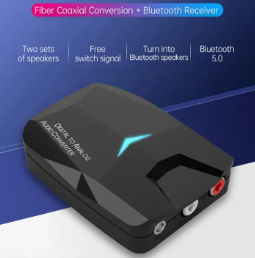 Bluetooth 5.0 Audio Receiver DAC Digital to Analog Converter 3.5mm AUX RCA Stereo Optical Coaxial Jack Wireless Adapter For Car kit/T V/PC/PS4/Speaker/Amplifier/DVD