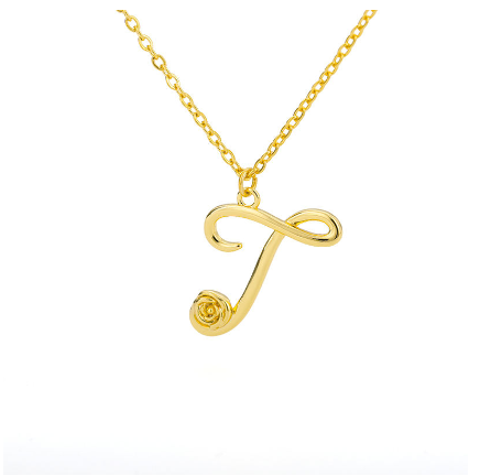 Dainty Gold Letter Necklace Tiny 26 Capital A-Z Pendant Choker Necklace,Cute Personalized Name Necklace Gold Jewelry Necklace T