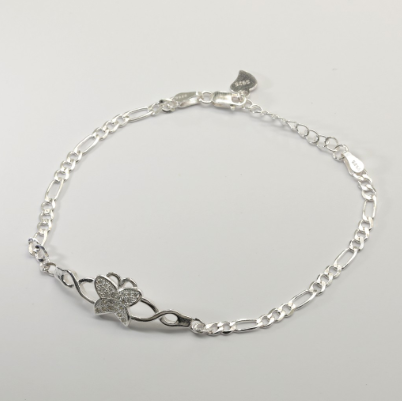 Silver W006 Italy 925 Butterfly Ladies Bracelet