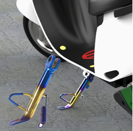 1pc Motorcycle Modified Side Foot Brace, Small Foot Rack, Electroplated Colorful Burning Titanium Side Brace, Single Brace Side Brace