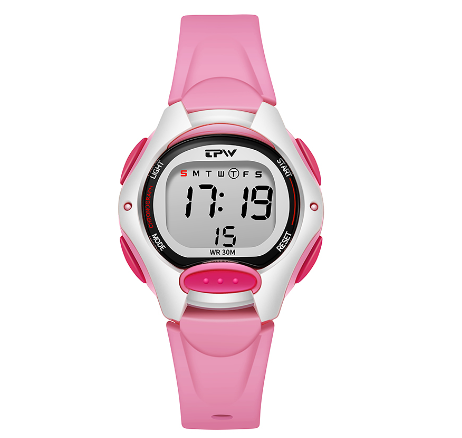 TPW Kids Watch 35mm Small Size Watches 3ATM Water Resistance Sport Wristwatch PINK