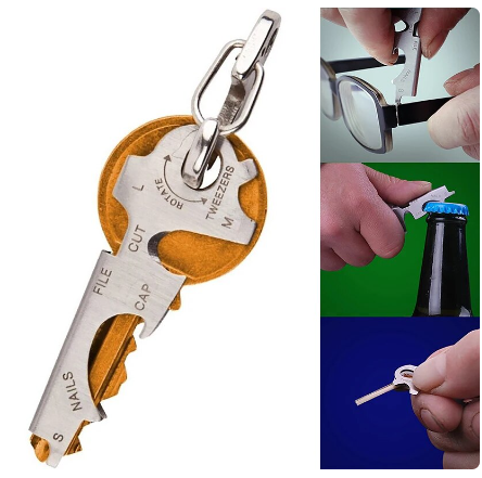 8 tool in 1 Key Ring Keychain Multifunction Carabiner Gear Clip Pocket Quickdraw multipurpose gadget multitool multi keytool
