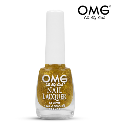 OMG Nail Polish Yellow Glitter 10ml