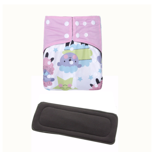 Cloth Diaper 1 Set With Bamboo Charcoal Inserts In Stocks D19
