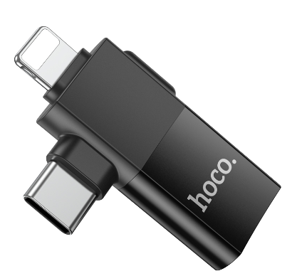 HOCO UA17 iOS /Type C Male To Micro USB Female 2-in-1 Adapter for Converter Date Transmission OTG Adapter