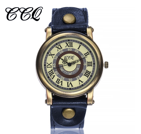 Men's New Retro Turntable Casual Leather Quartz Watch C235 M02