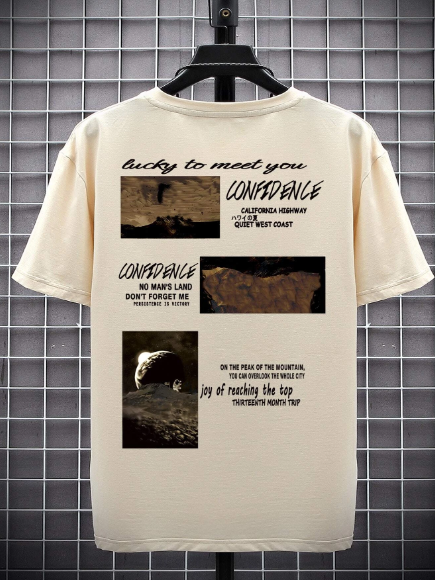 Manfinity EMRG Men T-Shirts Fit Crew Neck Short Sleeve Graphic Tee Astronaut Casual Summer Polyester