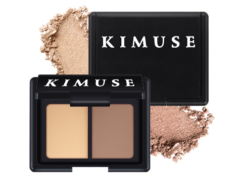 Kimuse 2 Colors Makeup Highlight Contour Bronzer Shading Powder Palette Brighten