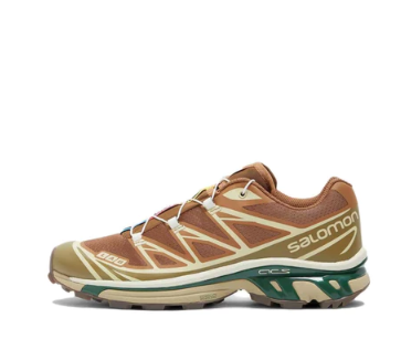 【Authentic】SALOMON XT-6 Unisex Off road running shoes Round head Low Top Brown 471361