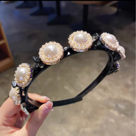 summer girl Lazy people weave pearl hair band, hairpin, bangs, broken hair, wash face and hair band