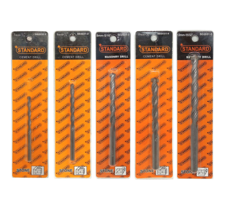 STANDARD Brand Masonry Cement Drill 1Pc High Quality Hardware Tools (Sd2031-1 2031-5)