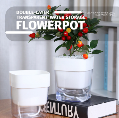 Transparent Self Watering Planter For Water Level Indicator Indoor Outdoor Gardening Pot