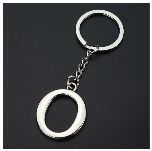 New A-Z 26 Letter Key Chains Stainless Steel Keychain Charm Fashion Accessories Key Ornaments O