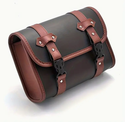 Suitable For Retro Motorcycle Saddle Bag With Front Rear Suspension Brackets, Black Brown Storage Saddle Bag, Square Bag, Frame Fixed Storage Hanging Bag