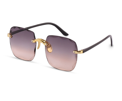 Lovito Women Casual Plain Basic Metal Gradient Sunglasses LFA10061