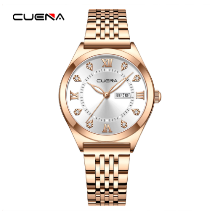 CUENA Women's Watch Fashion Business Elegant Luxury Quartz Stainless Steel Waterproof 6044 W003