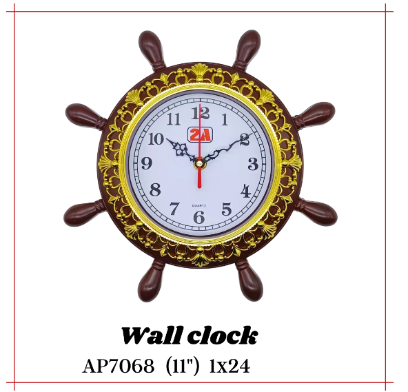 2A 10 Inches Retro Ship Wheel Wall Clock Design For Home Decor