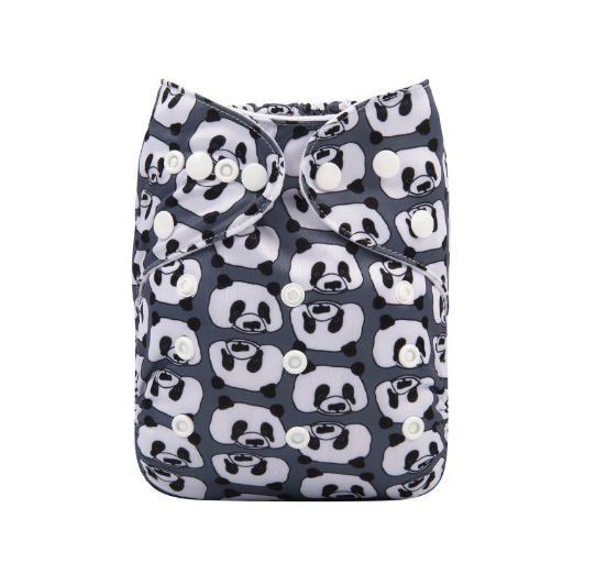 Alva Baby Cloth Diapers 1Set With Bamboo Charcoal Insert Printed Washable Diapers Cloth Diaper Pocket Nappy D29