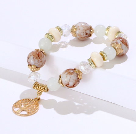 Lucky Charm Bracelet Energy Female Ceramic Bead Bracelet Tree of Life Bracelet Natural Stone
