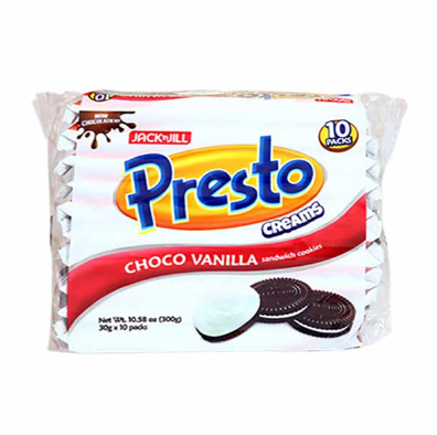 Jack 'n Jill Presto Creams Choco Vanilla 30g x 10s
