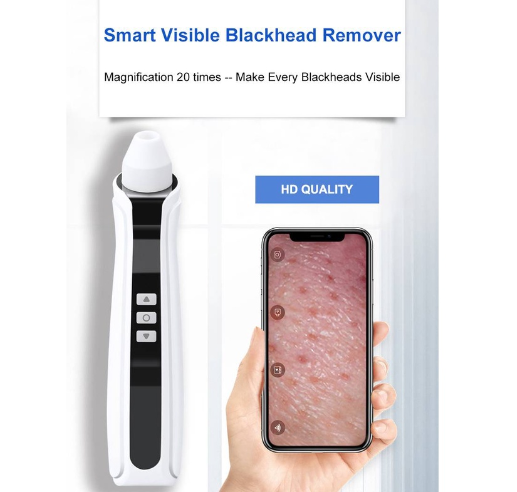Visual Blackhead Instrument Acne Instrument Vacuum Negative Pressure Strong Suction Blackhead Remover Vacuum with 3 Suction Head