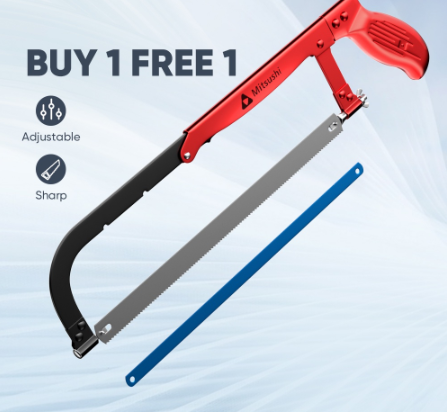 [BUY 1 FREE 1]Mitsushi Hacksaw/Adjustable Hacksaw/Woodworking tools/Hand Saw/Hack Saw with Blade