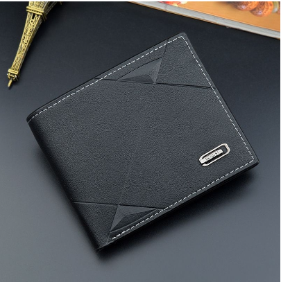 YQY Men Short Wallet Faux Leather Money Purse Clutch Card Holder Male Solid #D9913