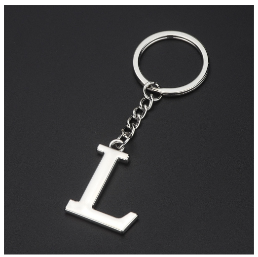 New A-Z 26 Letter Key Chains Stainless Steel Keychain Charm Fashion Accessories Key Ornaments L
