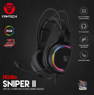 Fantech Hg16S Sniper Ii Gaming Headset Headphone With Noise Cancelling Mic 7.1 Surround Sound