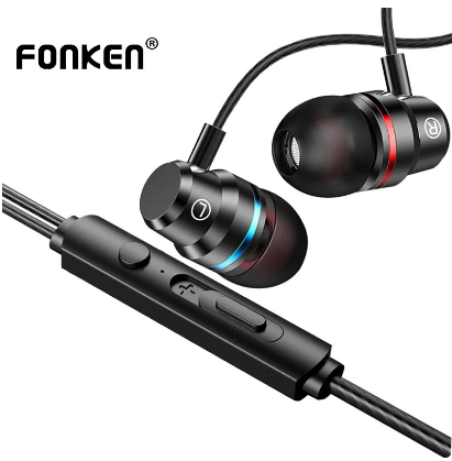 FONKEN 3.5mm Inear Earphone Wired Control Earbud With Mic Gaming Headset For Xiaomi Smart Phone Earphone Sport Music headset