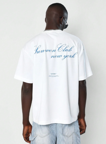 SUMWON Tee With Front & Back Graphic Print College Ready