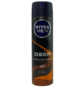 Nivea Men  Deep Black Charcoal Espresso Spray Deodorant for Men  150ml