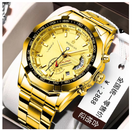 Binbond Original Luxury Watch Calendar Waterproof Luminous Luxury Stainless Steel Fashion Business Quartz Watch Men's Watch M3